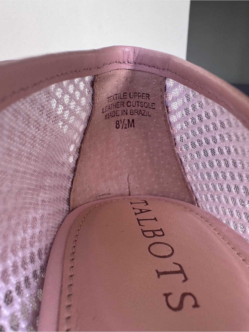 Talbots Pale Pink Mary Jane Ballet Flats with Mesh Upper - Picture 6 of 7